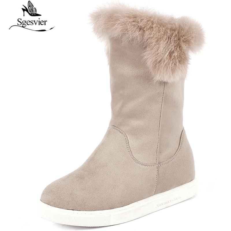 Sgesvier Women Warm Faux Fur Snow Boots Plus Size Winter Female Platform Wedge Heel Sewing Mid Calf Boots Ladies Casual Shoes, Beige 
Sgesvier Women Warm Faux Fur Snow Boots Plus Size Winter Female Platform Wedge Heel Sewing Mid Calf Boots Ladies Casual Shoes, Beige