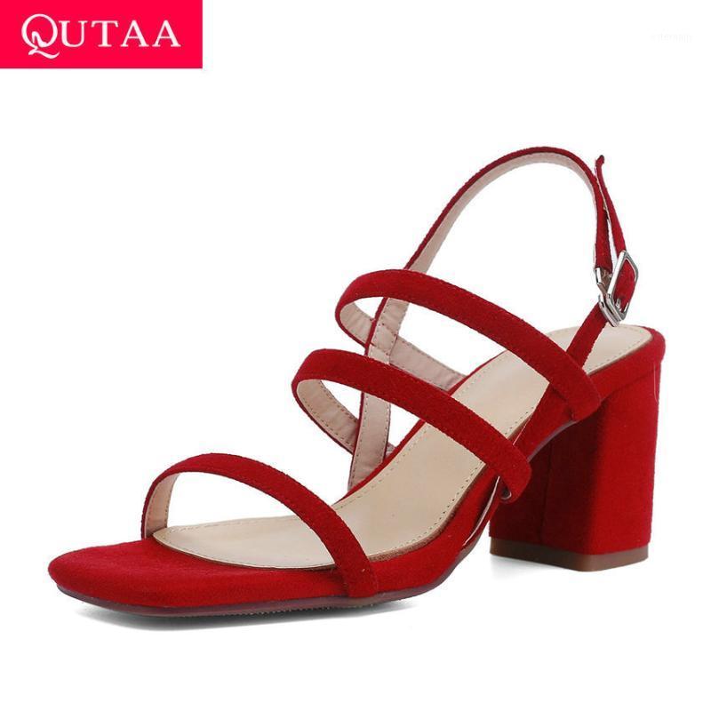 QUTAA 2020 Kid Suede Quality Women Pumps Buckle Fashion Summer Women Sandals Square High Heel Slingback Ladies Shoes Size 34-391, Black
QUTAA 2020 Kid Suede Quality Women Pumps Buckle Fashion Summer Women Sandals Square High Heel Slingback Ladies Shoes Size 34-391, Black