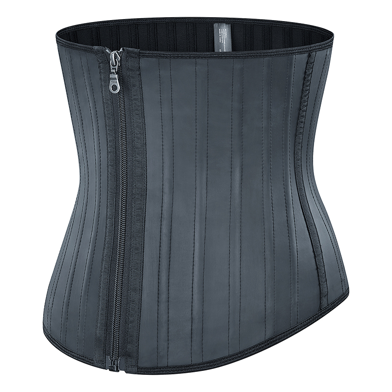 Zipper 25 Steel Boned Latex Corset Waist Trainer Waist Cincher Slimming Belt Belly Control Bodyshaper Postpartum Recovery Body Shaper XS-6XL