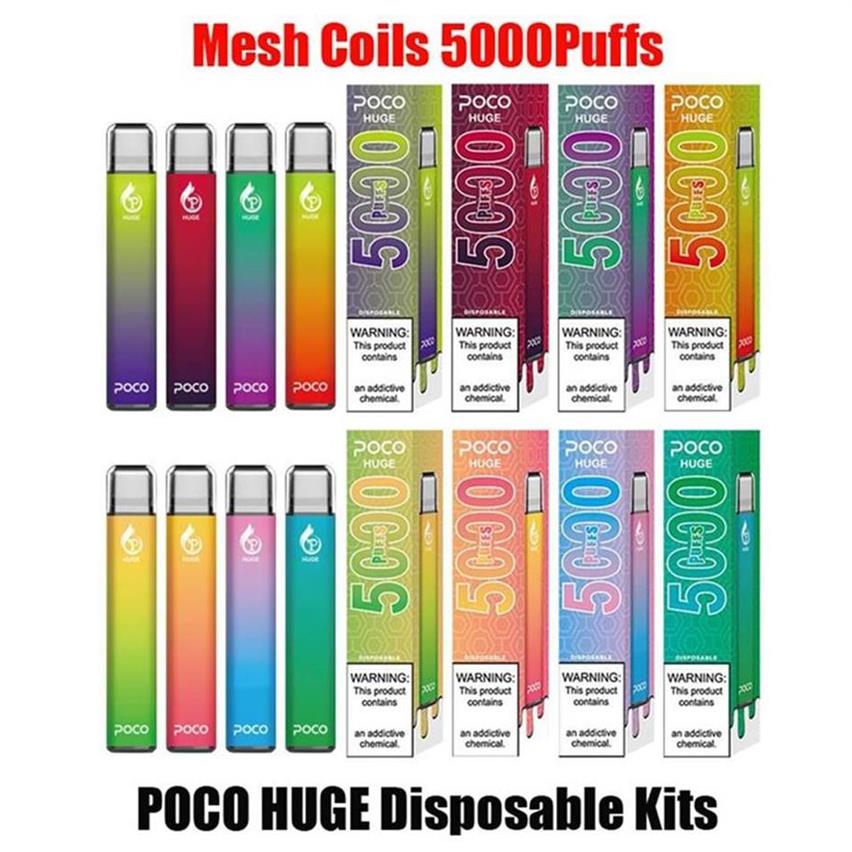 100% Original POCO HUGE Disposable E-cigarettes Pod Device Kit 5000 Puffs 950mAh Rechargeable Battery 15ml Prefilled Mesh Coil Cartridge Stick Vape Pen VS a17 от DHgate WW