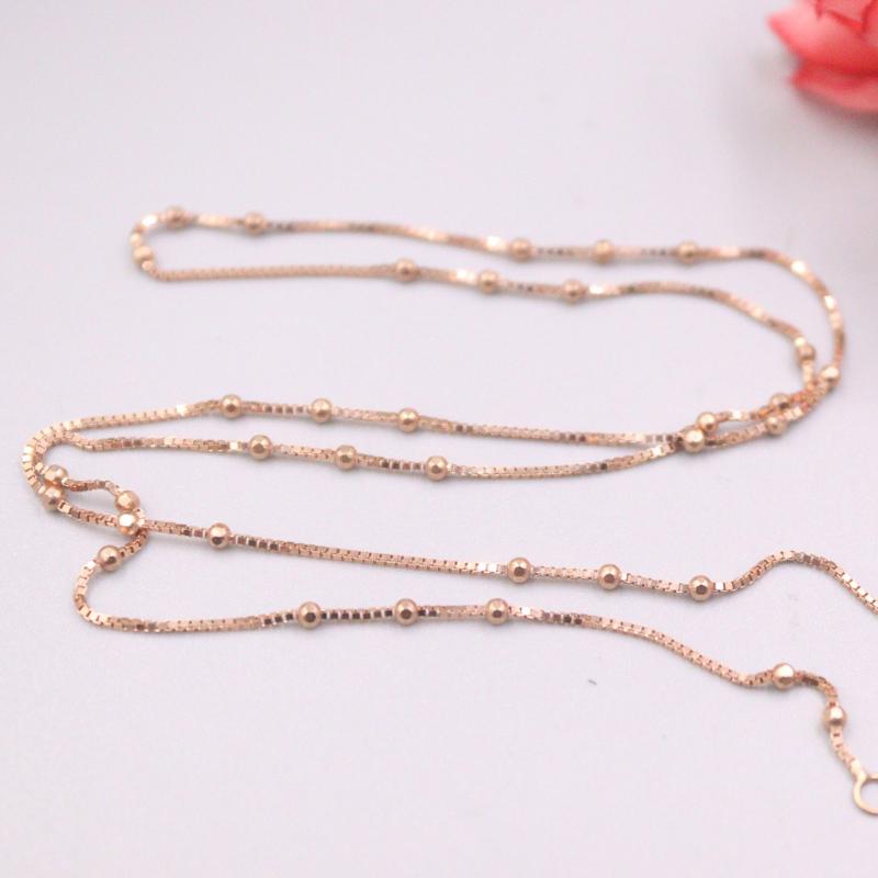 Real 18K Rose Gold Chain For Women Female 1.8mm Small Carved Beads Gold Box Chain Necklace 40cm Length Au750
Real 18K Rose Gold Chain For Women Female 1.8mm Small Carved Beads Gold Box Chain Necklace 40cm Length Au750