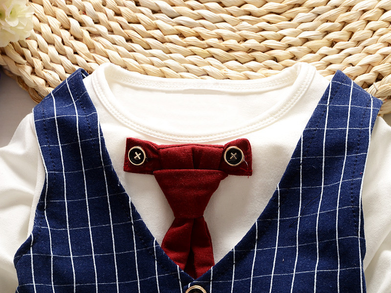 Baby Boys Clothing Sets Spring Autumn Infant Cotton Gentleman Suits Striped T-shirt Pants Newborn Boy Baby TracksuitX1019