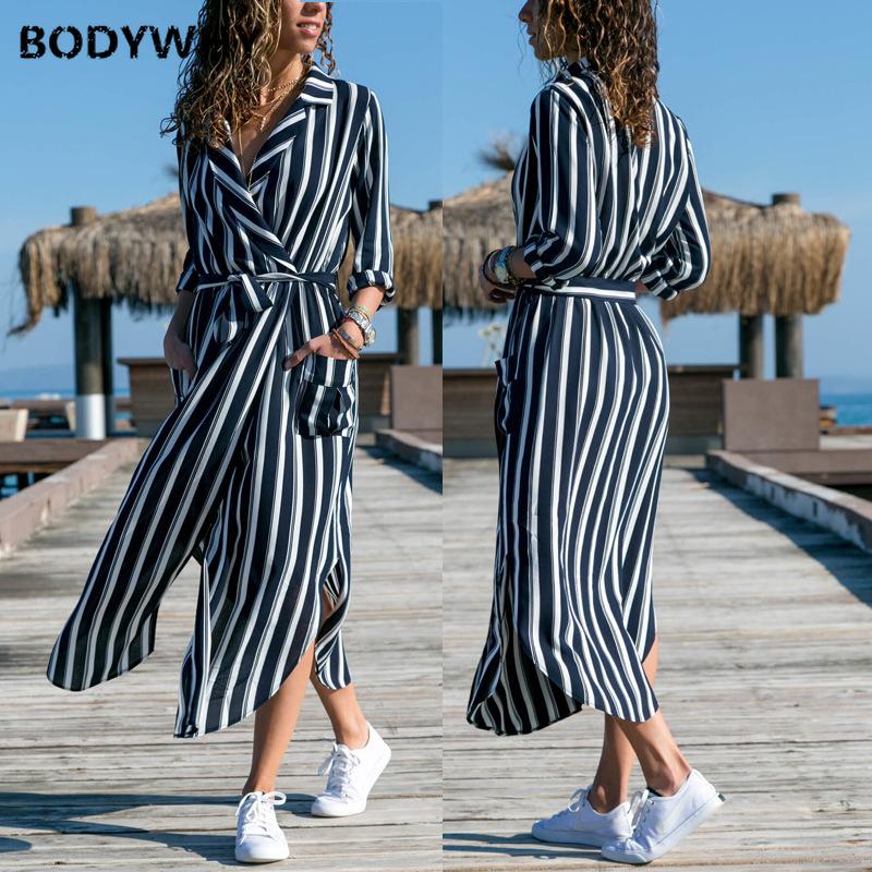 Women' Dresses Sexy Fashion Striped Professional Fork Striped Dress Long Hot Selling European and American, Show
Women' Dresses Sexy Fashion Striped Professional Fork Striped Dress Long Hot Selling European and American, Show