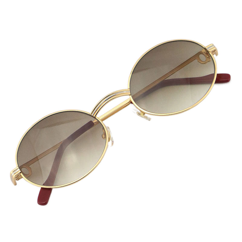 Wholesale Larger 1186111 Metal Sunglasses Exquisite Both men and women Adumbral Glasses UV40 Lens Size:55-22-140mm sier gold frame Eyewear Round Eyegl