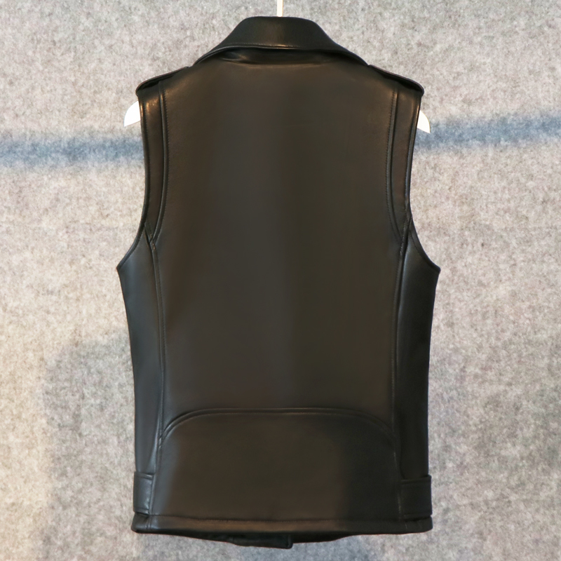 Lautaro Short black spring faux leather vest women zipper Plus size sleeveless biker jacket Leather waistcoat gilet 5xl 6xl 7xl 201226