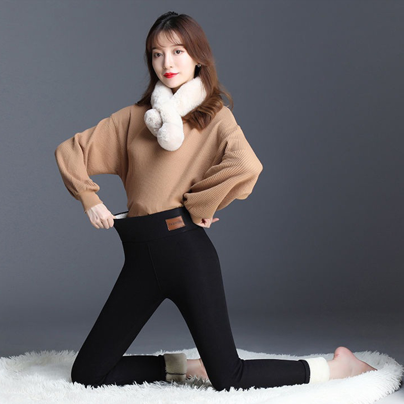 Women Winter Leggings Warm Thick High Waist Women Leggings Plus Velvet Pencil Pant 201202