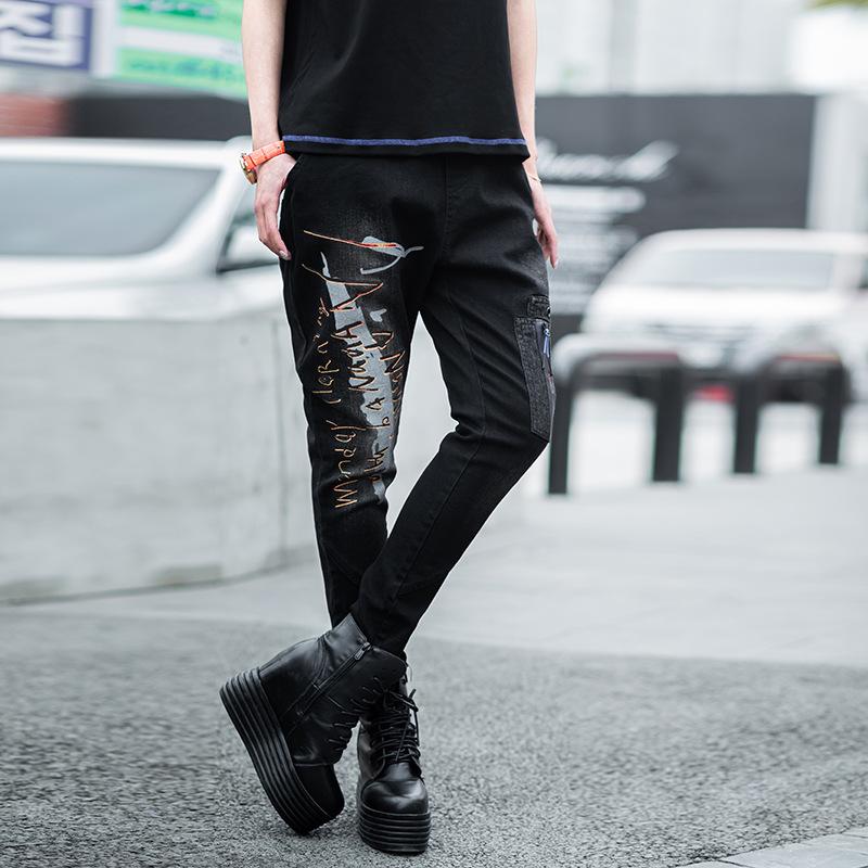#2201 Black Jeans Women Elastic Cotton Pencil Pants Female Streetwear Skinny Denim Trousers Girls Letter Printed Pockets Zipper
#2201 Black Jeans Women Elastic Cotton Pencil Pants Female Streetwear Skinny Denim Trousers Girls Letter Printed Pockets Zipper