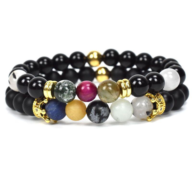 Charm Bracelets 2021 8mm Natural Stone Color Large Hole Crown Beaded Bracelet Set Men's And Women's Fashion
Charm Bracelets 2021 8mm Natural Stone Color Large Hole Crown Beaded Bracelet Set Men's And Women's Fashion