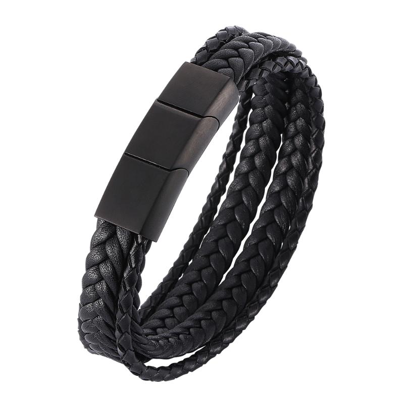 Creative ethnic style men's multi-layer handmade leather rope Stainless steel magnetic buckle fashion charm bracelet 7-PH507
Creative ethnic style men's multi-layer handmade leather rope Stainless steel magnetic buckle fashion charm bracelet 7-PH507