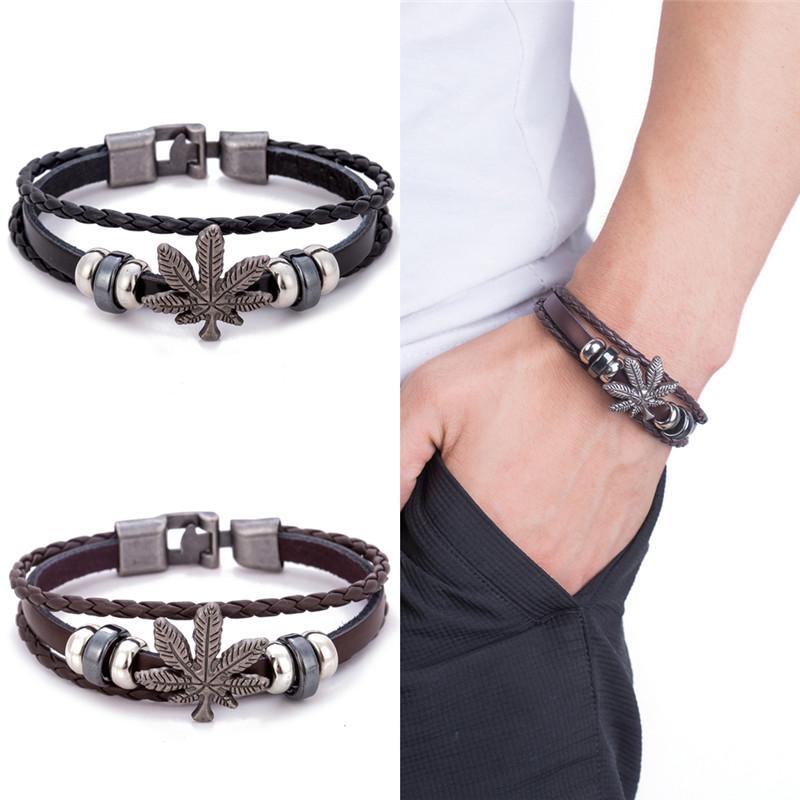 Black 3 Strands Rope Handmade Leather Friendship Wristband Leaf Charm Surfer Womens and Mens Bracelet
Black 3 Strands Rope Handmade Leather Friendship Wristband Leaf Charm Surfer Womens and Mens Bracelet