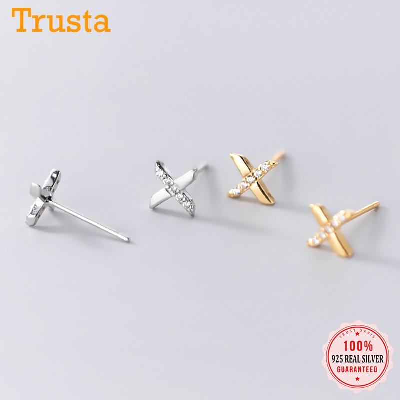 TrustDavis Real 925 Sterling Silver Fashion Sweet Letter X CZ Charm Stud Earrings For Women Party Fine S925 Jewelry DA2009
TrustDavis Real 925 Sterling Silver Fashion Sweet Letter X CZ Charm Stud Earrings For Women Party Fine S925 Jewelry DA2009