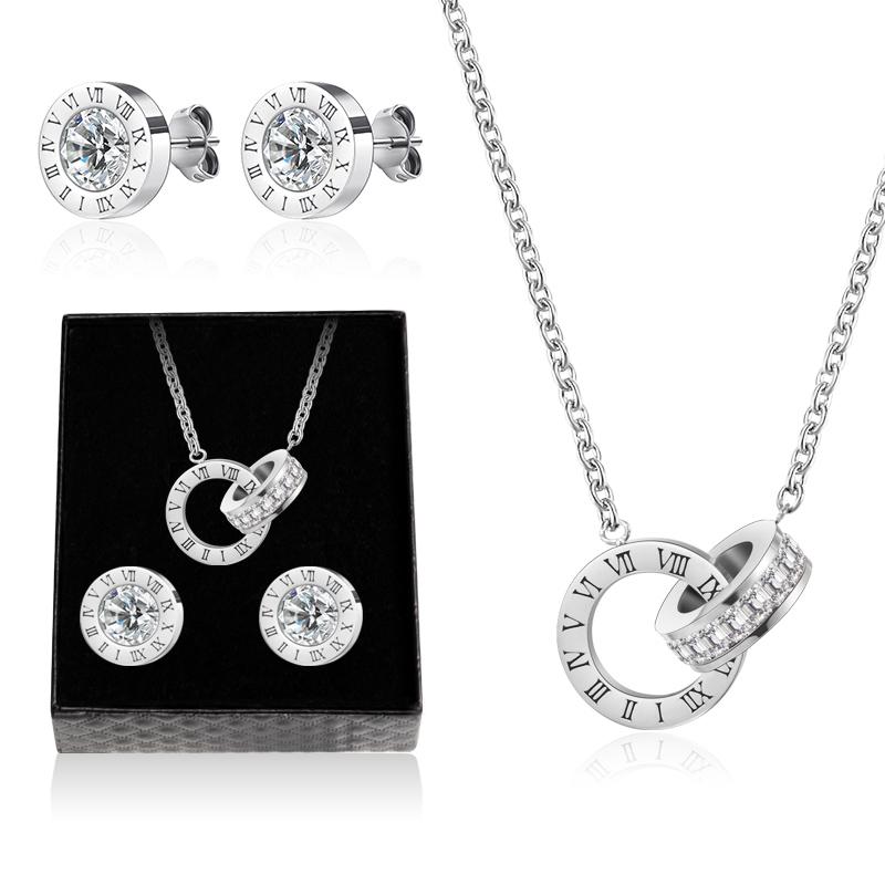 VCORM Luxury Roman Numeral Necklace Earrings Set For Women Fashion Stainless Steel Crystal Stud Earring Wedding Jewelry Gift Box
VCORM Luxury Roman Numeral Necklace Earrings Set For Women Fashion Stainless Steel Crystal Stud Earring Wedding Jewelry Gift Box