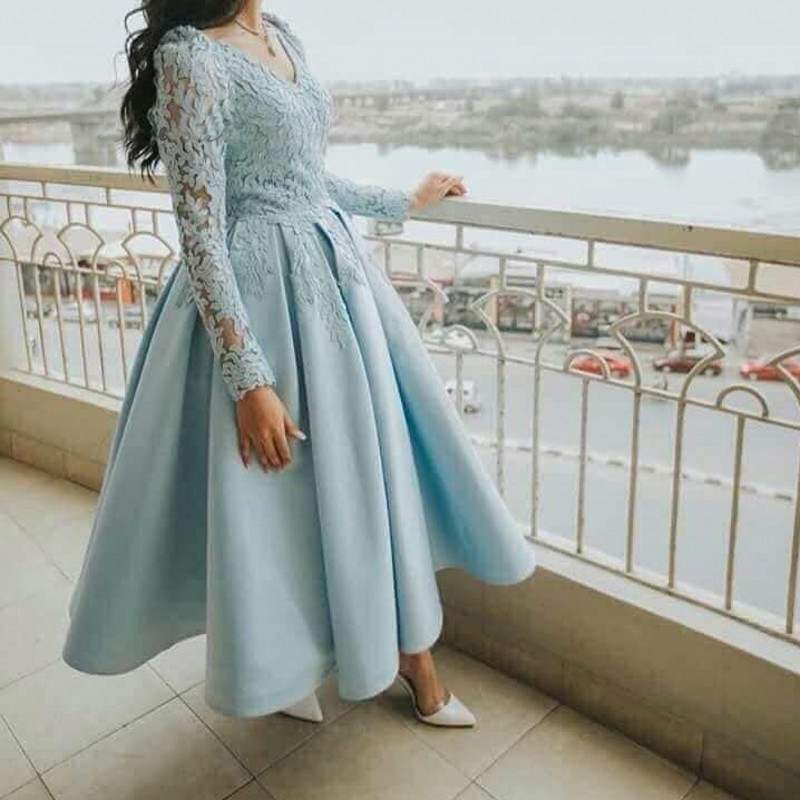 Light Blue Short Prom Dress With Illusion Long Sleeves Midi Formal Evening Dress Arabic Party Elegant Gowns, Dark red
Light Blue Short Prom Dress With Illusion Long Sleeves Midi Formal Evening Dress Arabic Party Elegant Gowns, Dark red
