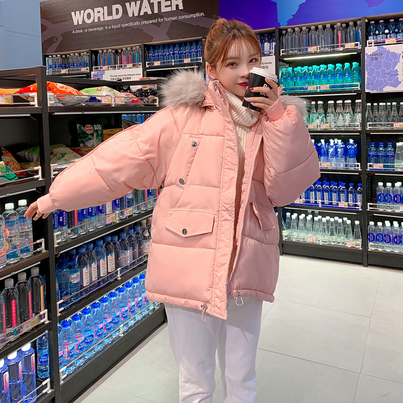New Warm Thick Short Hooded Parka Coat Fashion Office Lady Winter Jacket Women Sweet Short Oversize Jacket Female 201019