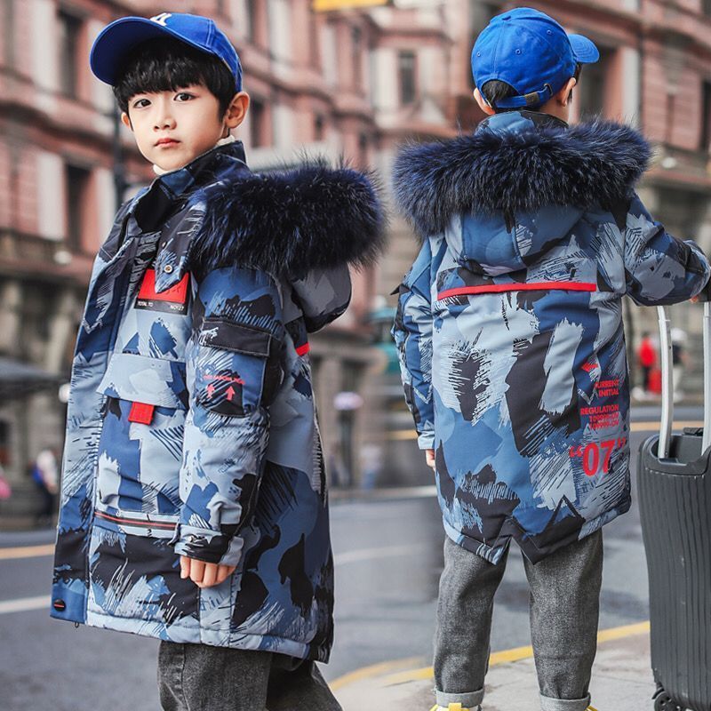 Teenage Big Boys Winter Jacket 2020 Children's Disguise Fur Hooded Outwear Kids Thicken Warm Coat for Boys 4 6 8 10 12 14 Years LJ201127