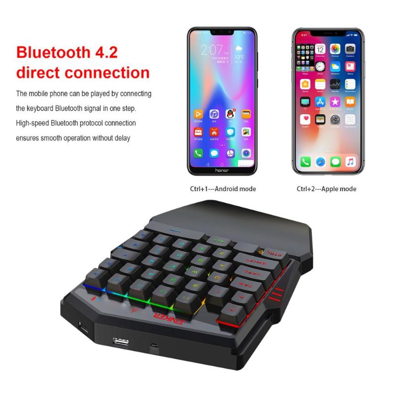 Bluetooth 4.2 Wireless One-Handed Keyboard And Mouse Set Supports Various Mobile Games
Bluetooth 4.2 Wireless One-Handed Keyboard And Mouse Set Supports Various Mobile Games