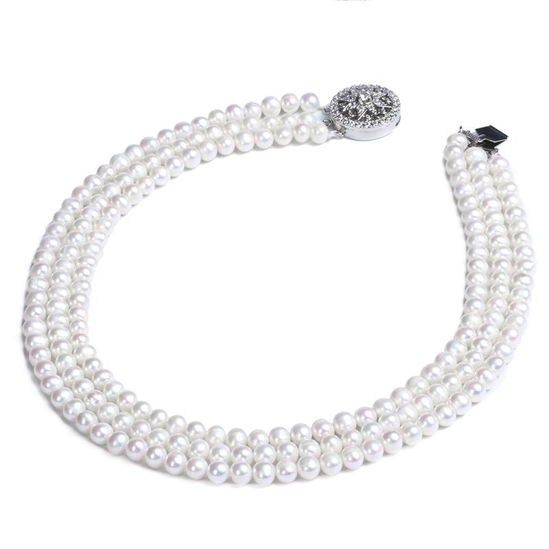 Three lines pear necklace