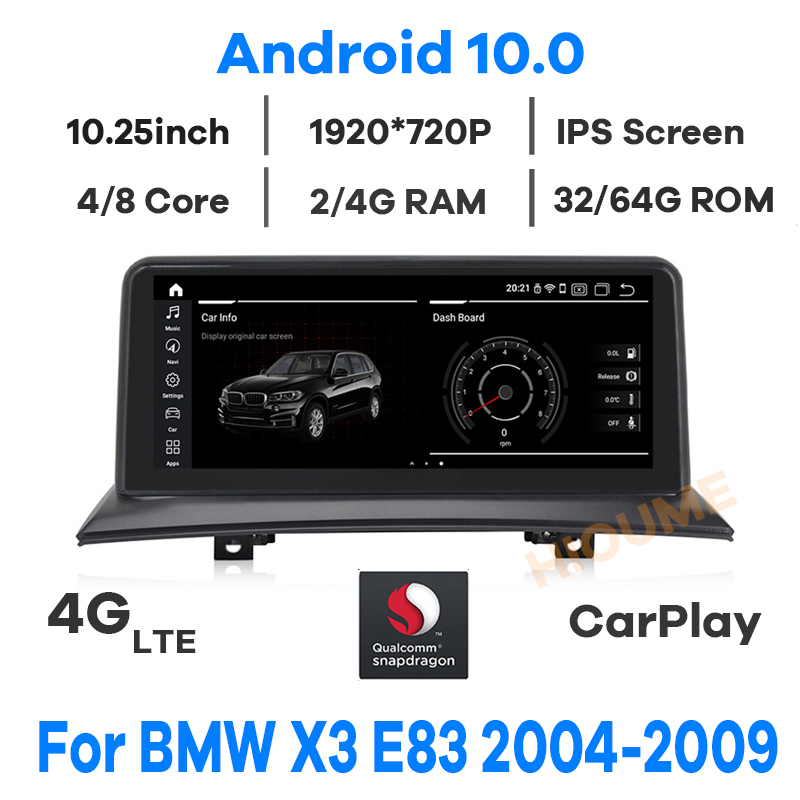 10.25" Qualcomm Snapdragon CPU Android 10 Car Multimedia Player GPS for BMW X3 E83 2004-2009 Radio Navigation Head unit Stereo
10.25" Qualcomm Snapdragon CPU Android 10 Car Multimedia Player GPS for BMW X3 E83 2004-2009 Radio Navigation Head unit Stereo