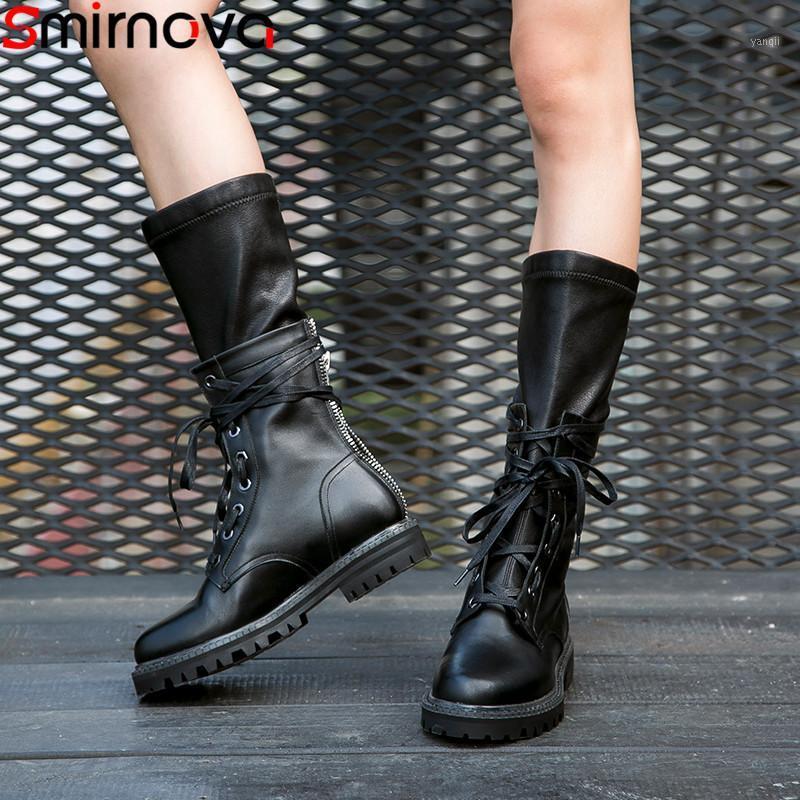 Smirnova 2020 new genuine leather boots round toe zip ladies autumn winter boots cross tied zip ankle for women1, Blakc not fur
Smirnova 2020 new genuine leather boots round toe zip ladies autumn winter boots cross tied zip ankle for women1, Blakc not fur