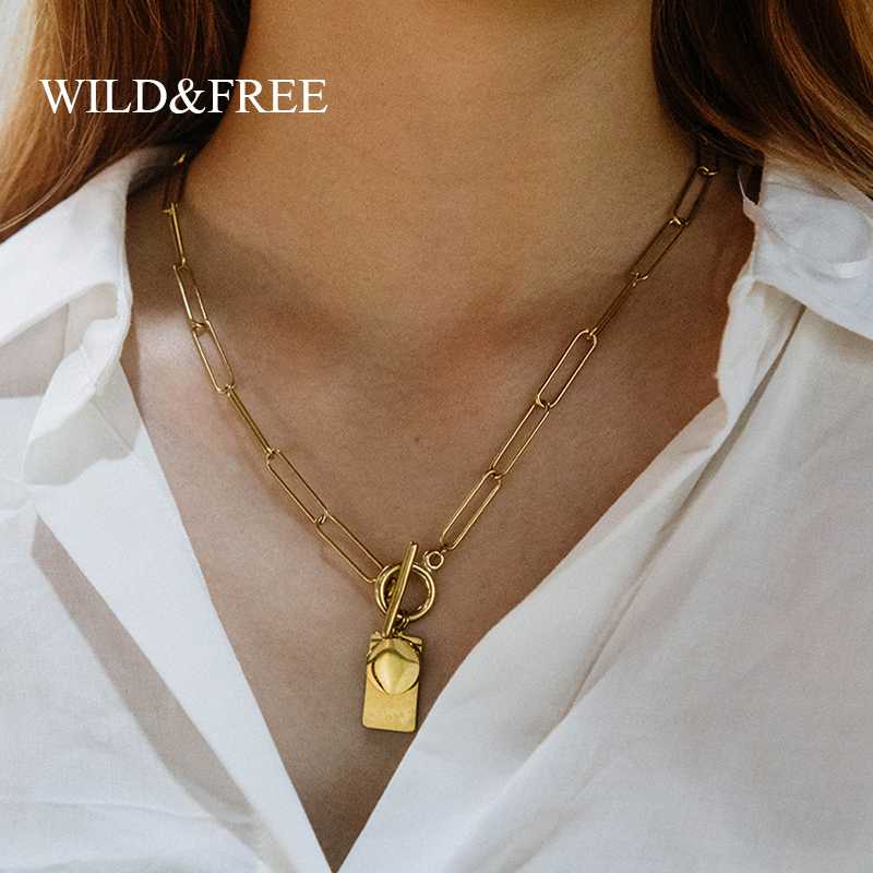 Wild&Free Stainless Steel Geometric Pendant Choker Necklace For Women Gold Round Rectangle Toggle Chain Chunky Necklaces Jewelry
Wild&Free Stainless Steel Geometric Pendant Choker Necklace For Women Gold Round Rectangle Toggle Chain Chunky Necklaces Jewelry