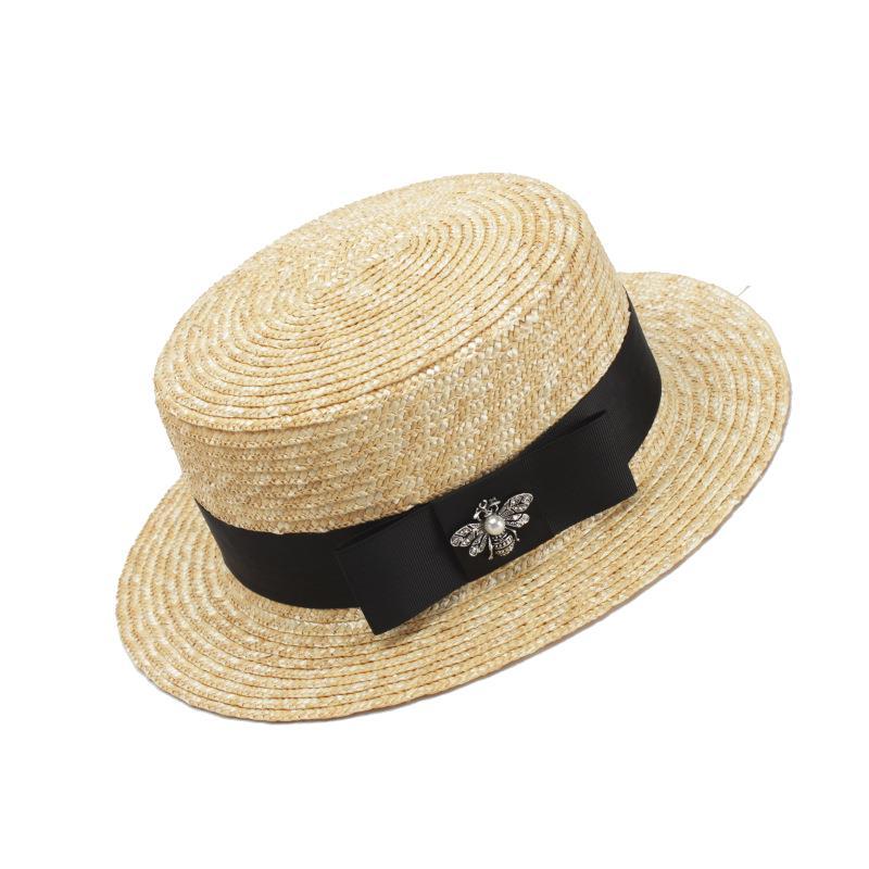 Women Straw Sun Hats Fashion Bee Sun Summer Hat For Girls Lady Handmade Flat Panama Beach Hat Party, Black ribbon
Women Straw Sun Hats Fashion Bee Sun Summer Hat For Girls Lady Handmade Flat Panama Beach Hat Party, Black ribbon