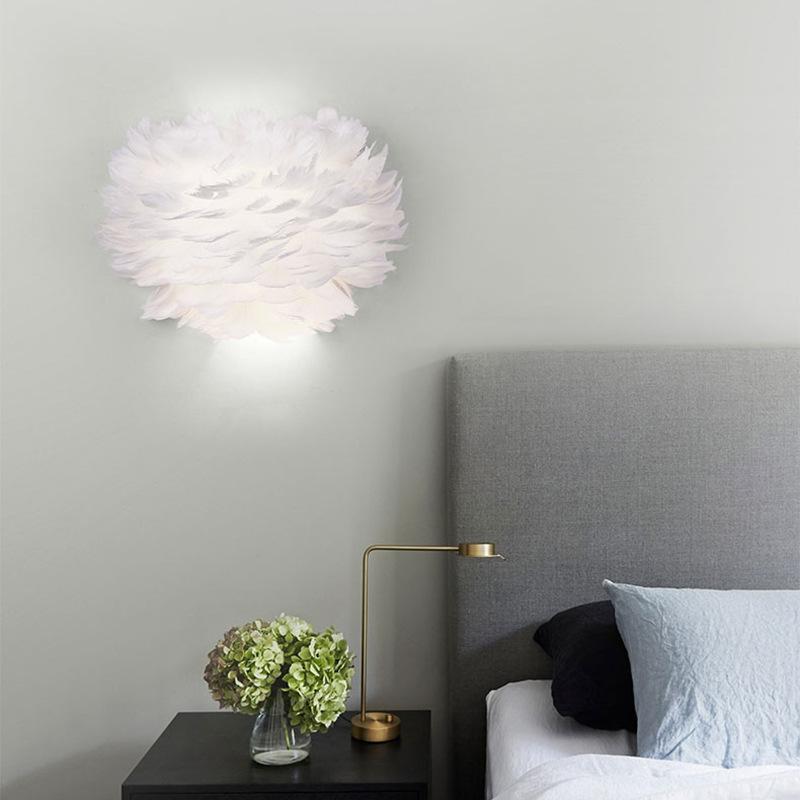 Nordic Pure White Feather Light Wall Lamp Romantic Sconces Lamp for Bedside Lighting INS Style Dining room Children Room MJ1109
Nordic Pure White Feather Light Wall Lamp Romantic Sconces Lamp for Bedside Lighting INS Style Dining room Children Room MJ1109