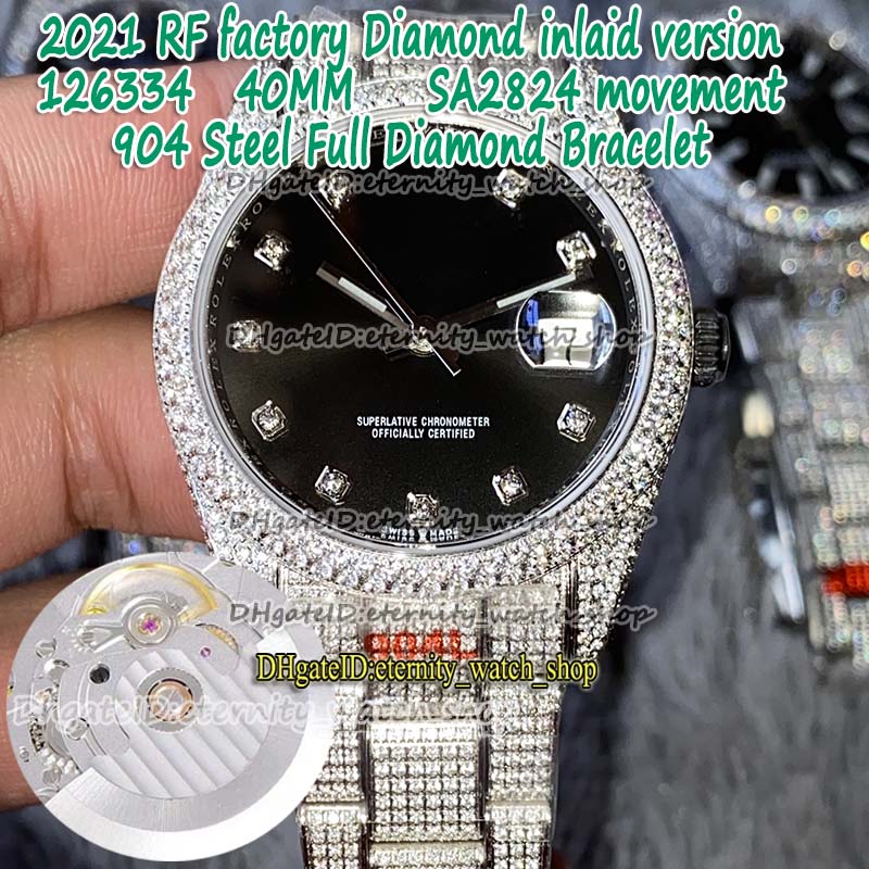 eternity 2021 RFF Diamond inlaid version 40 126334 126333 Black Dial SA2824 Automatic 126300 Mens Watch 904L Steel Iced Out Diamonds Watches, Card + book
eternity 2021 RFF Diamond inlaid version 40 126334 126333 Black Dial SA2824 Automatic 126300 Mens Watch 904L Steel Iced Out Diamonds Watches, Card + book