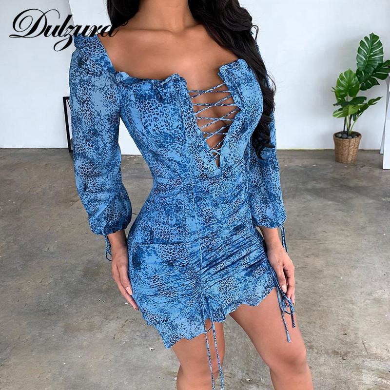 Dulzura leopard ruched ruffle women mini dress puff long sleeve bandage hollow out bodycon sexy party 2020 autumn winter clothes, Blue
Dulzura leopard ruched ruffle women mini dress puff long sleeve bandage hollow out bodycon sexy party 2020 autumn winter clothes, Blue