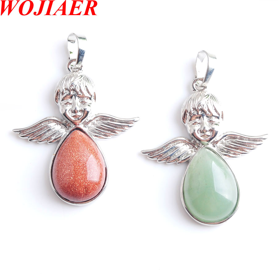 WOJIAER Angel Wings Natural Agate Quartz Turquoise Stones Pendants bead Women Girls Jewelry Christmas Gifts BN807
WOJIAER Angel Wings Natural Agate Quartz Turquoise Stones Pendants bead Women Girls Jewelry Christmas Gifts BN807