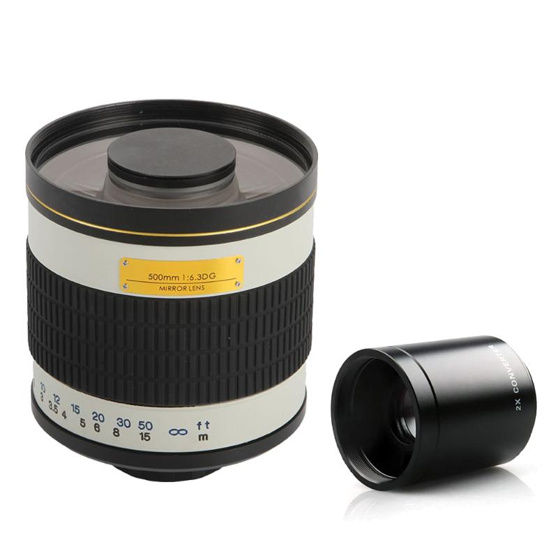 500mm F/6.3 Camera Telephoto Manual Mirror Lens+2X Teleconverter Lens for Canon Nikon Pentax Olympus Sony A6300 A7RII GH5 DSLR
500mm F/6.3 Camera Telephoto Manual Mirror Lens+2X Teleconverter Lens for Canon Nikon Pentax Olympus Sony A6300 A7RII GH5 DSLR