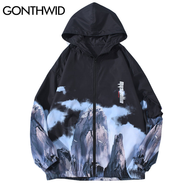 Sleeve Pocket Snow Mountain Print Hooded Windbreaker Jacket Coats Streetwear Mens 2020 Hip Hop Casual Full Zip Outwear, White
Sleeve Pocket Snow Mountain Print Hooded Windbreaker Jacket Coats Streetwear Mens 2020 Hip Hop Casual Full Zip Outwear, White