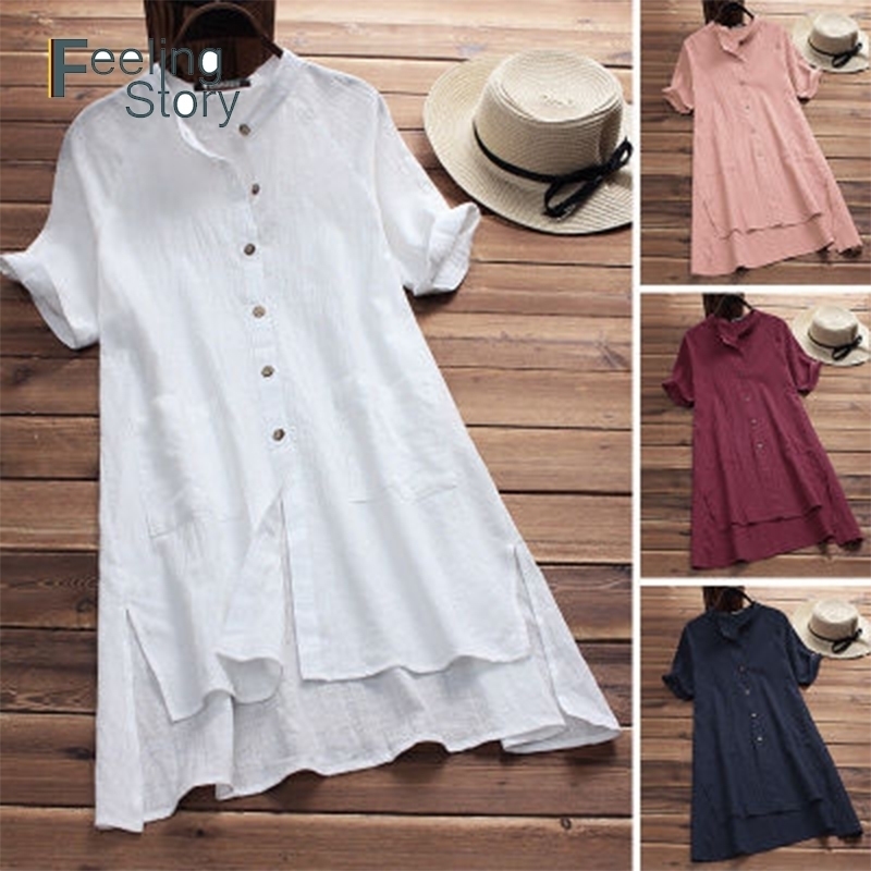 5X Big Size Dresses Summer Cotton Linen Shirt Women Button Up Long Women's Tunic Blouse Loose Short Sleeve Solid Irregular Y200805, Navy blue
5X Big Size Dresses Summer Cotton Linen Shirt Women Button Up Long Women's Tunic Blouse Loose Short Sleeve Solid Irregular Y200805, Navy blue