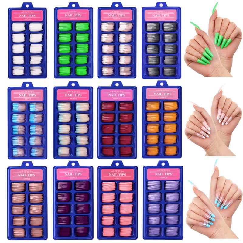 100Pcs/box French Fake Nails Full Cover False Nail Art Tips Candy Color Ballerina Long Coffin Flame False Nails Manicure, 24pcs
100Pcs/box French Fake Nails Full Cover False Nail Art Tips Candy Color Ballerina Long Coffin Flame False Nails Manicure, 24pcs