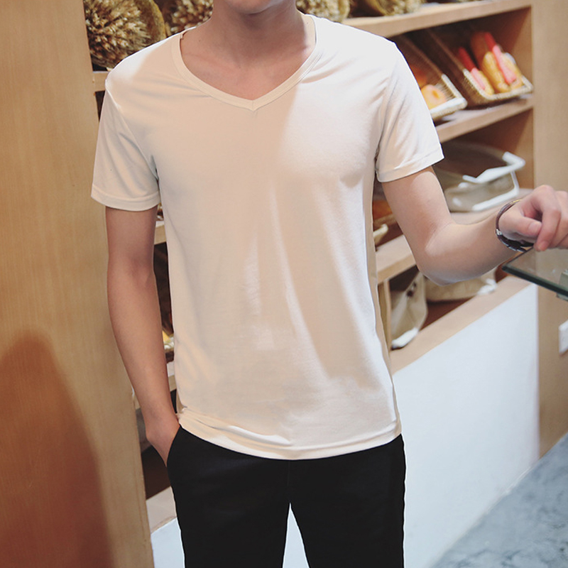 New Men Summer Fashion V-Neck Short Sleeve T-Shirts Male Casual Solid Black White Tops Tees Size -2XL, White o-neck
New Men Summer Fashion V-Neck Short Sleeve T-Shirts Male Casual Solid Black White Tops Tees Size -2XL, White o-neck