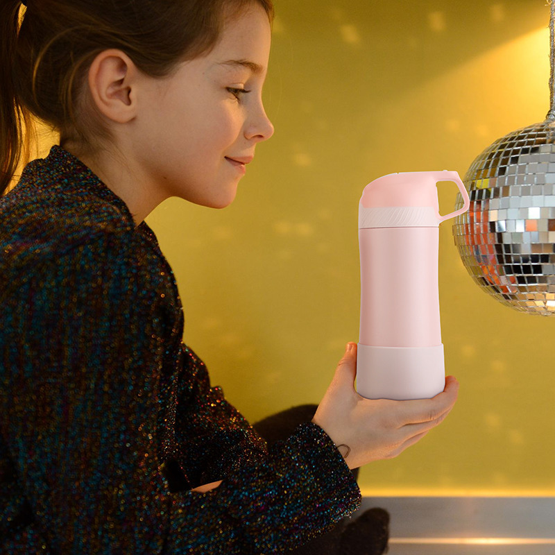 FJbottle Kids Insulated Water Bottle, Thermos With Straw, 400ml Kids Thermos Bottle For School , Christmas Gift 201204