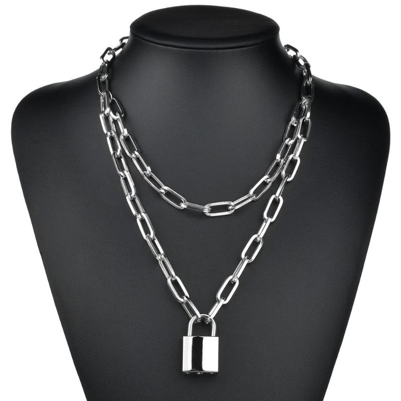 Big O Chain Silver Color Double Layer Lock Pendant Necklaces Multi-layer Necklace For Women ins Fashion Puck Disco Jewelry
Big O Chain Silver Color Double Layer Lock Pendant Necklaces Multi-layer Necklace For Women ins Fashion Puck Disco Jewelry