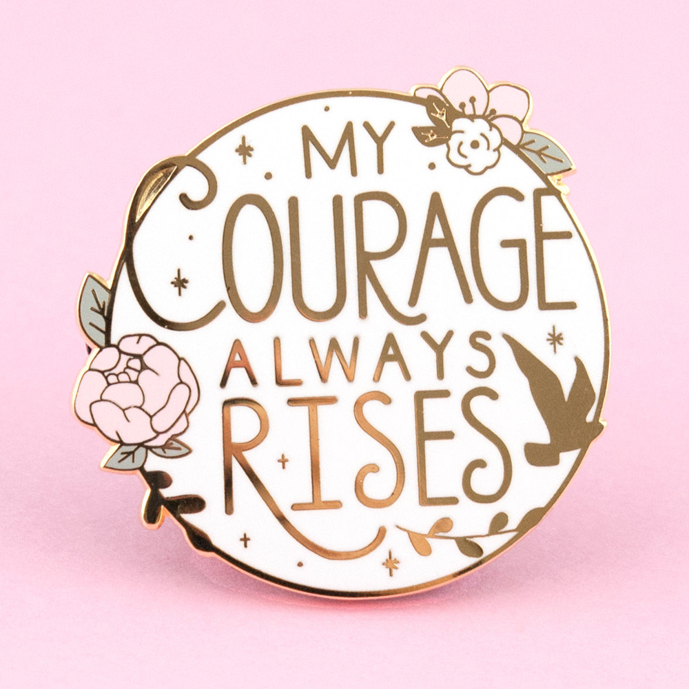 My Courage Always Rises Hard Enamel Pin Pride and Prejudices Brooch Kawaii Pastel Pink Flower Surround Badge Bookworm Gift, Gray
My Courage Always Rises Hard Enamel Pin Pride and Prejudices Brooch Kawaii Pastel Pink Flower Surround Badge Bookworm Gift, Gray