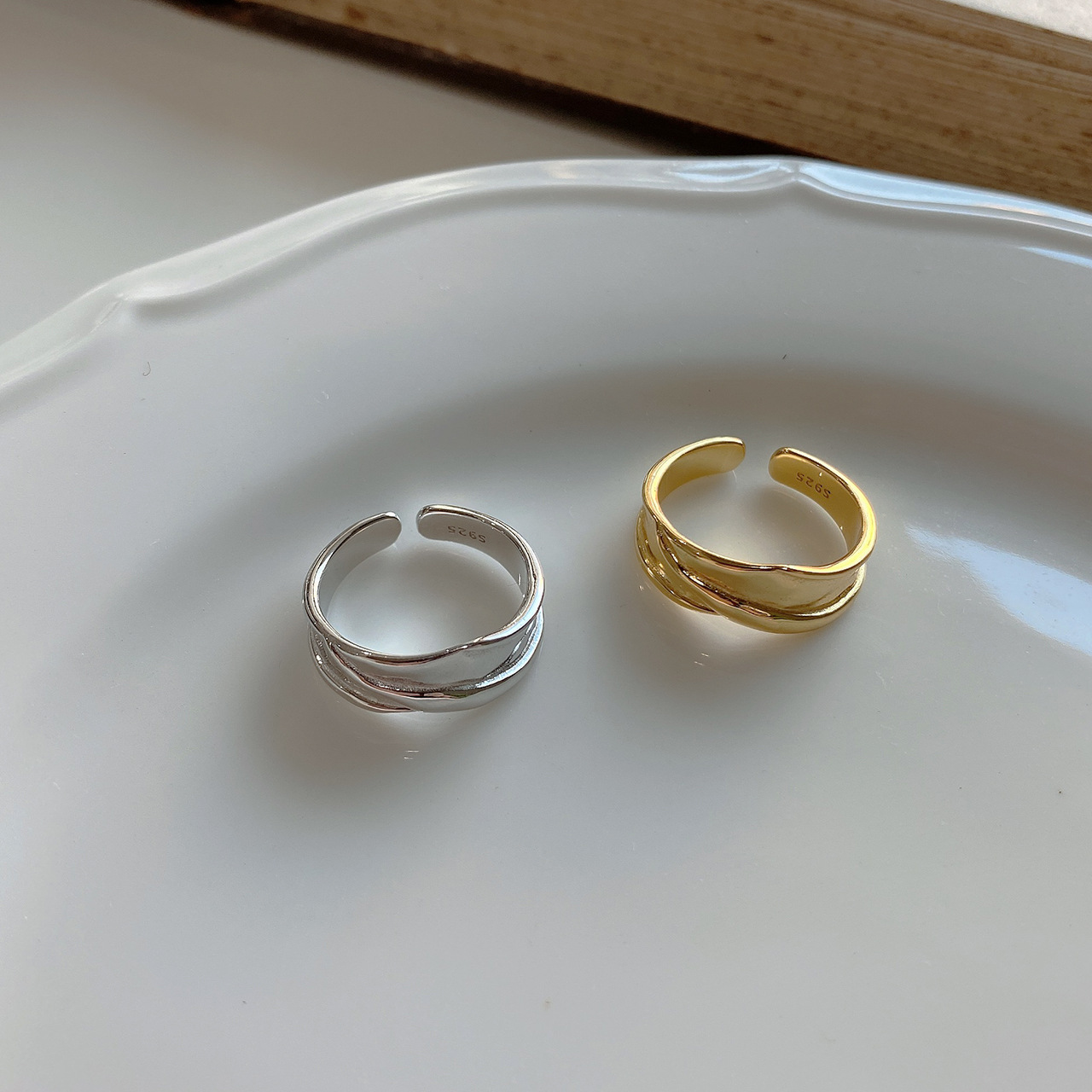 New minimalism design 925 sterling silver vintage jewelry handmade designer adjustable rings plicated open wires rings for women