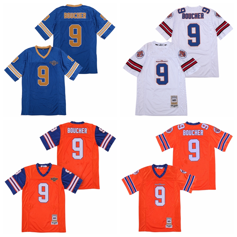 Movie The Waterboy Adam Sandler Football 9 Bobby Boucher Jersey Mud Dogs Bourbon Bowl Men All Stitched Blue White Orange Color Top Quality
Movie The Waterboy Adam Sandler Football 9 Bobby Boucher Jersey Mud Dogs Bourbon Bowl Men All Stitched Blue White Orange Color Top Quality