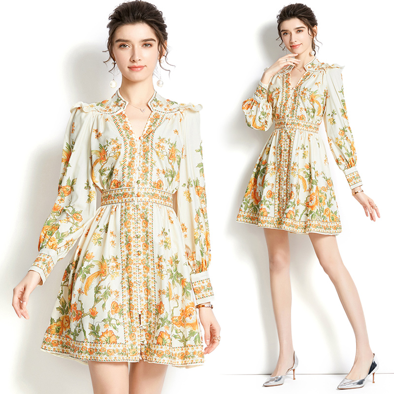 Luxury Designer Lantern Sleeve Shirt Dresses Women Holiday Paisley Floral V-Neck Party Mini Dress Spring Autumn Chic Office Lady Prom Slim A-Line Runway Printed Frock
Luxury Designer Lantern Sleeve Shirt Dresses Women Holiday Paisley Floral V-Neck Party Mini Dress Spring Autumn Chic Office Lady Prom Slim A-Line Runway Printed Frock