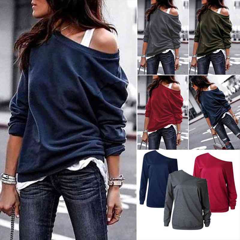 Autumn Blouse One Shoulder Tops Solid Shirt Female Clothes Outwear Casual Female Knitted Loose Shirts Women Long Sleeve, White
Autumn Blouse One Shoulder Tops Solid Shirt Female Clothes Outwear Casual Female Knitted Loose Shirts Women Long Sleeve, White