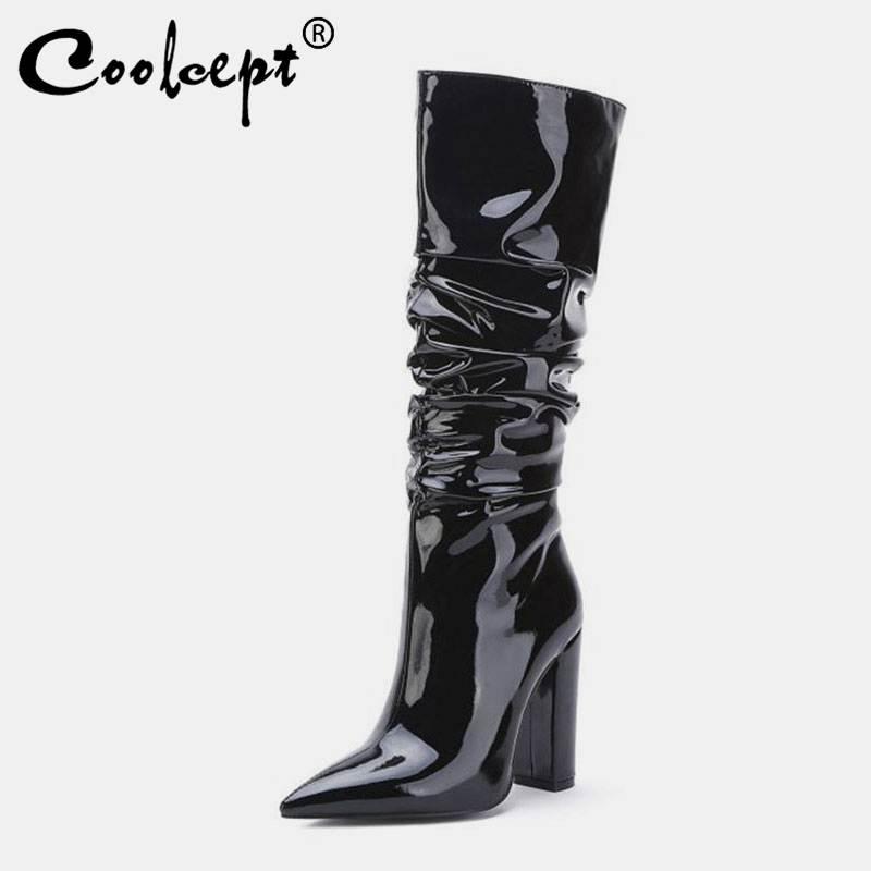 Coolcept Brand New Women Boots Pointed Toe Thick High Heel Slip On Cowboy Boots Solid Footwear Winter Warm Black Size 33-45, Beige
Coolcept Brand New Women Boots Pointed Toe Thick High Heel Slip On Cowboy Boots Solid Footwear Winter Warm Black Size 33-45, Beige