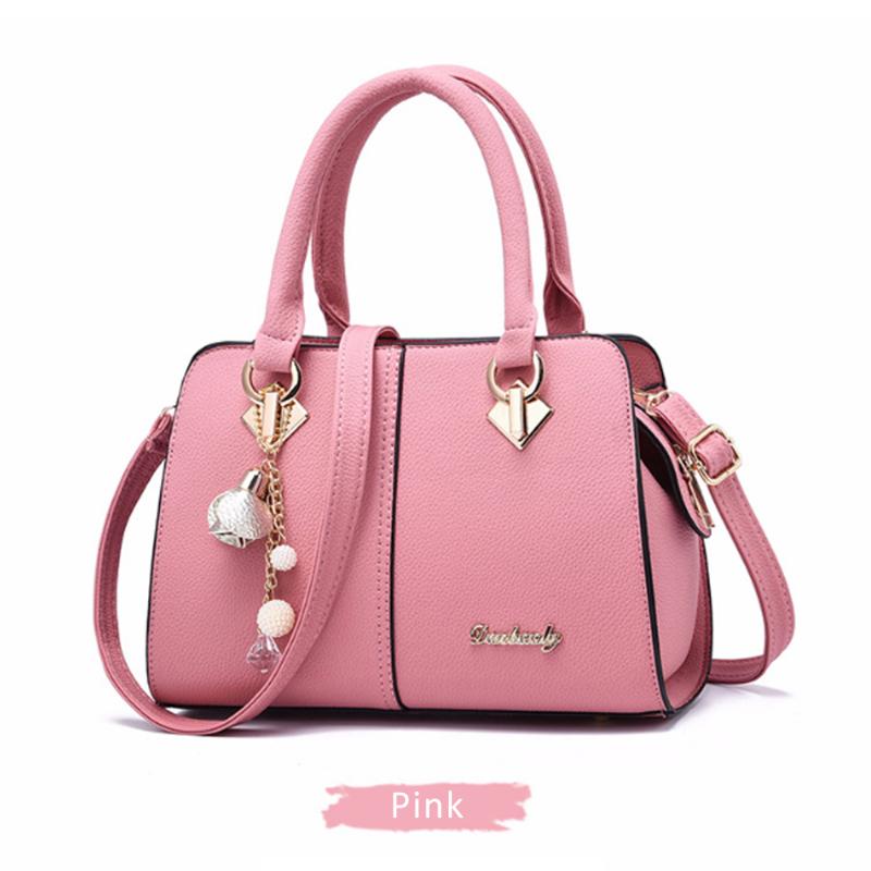 New Leather women's elegant shoulder bag, large capacity fashion casual portable bucket bag, straddle solid color bag for women