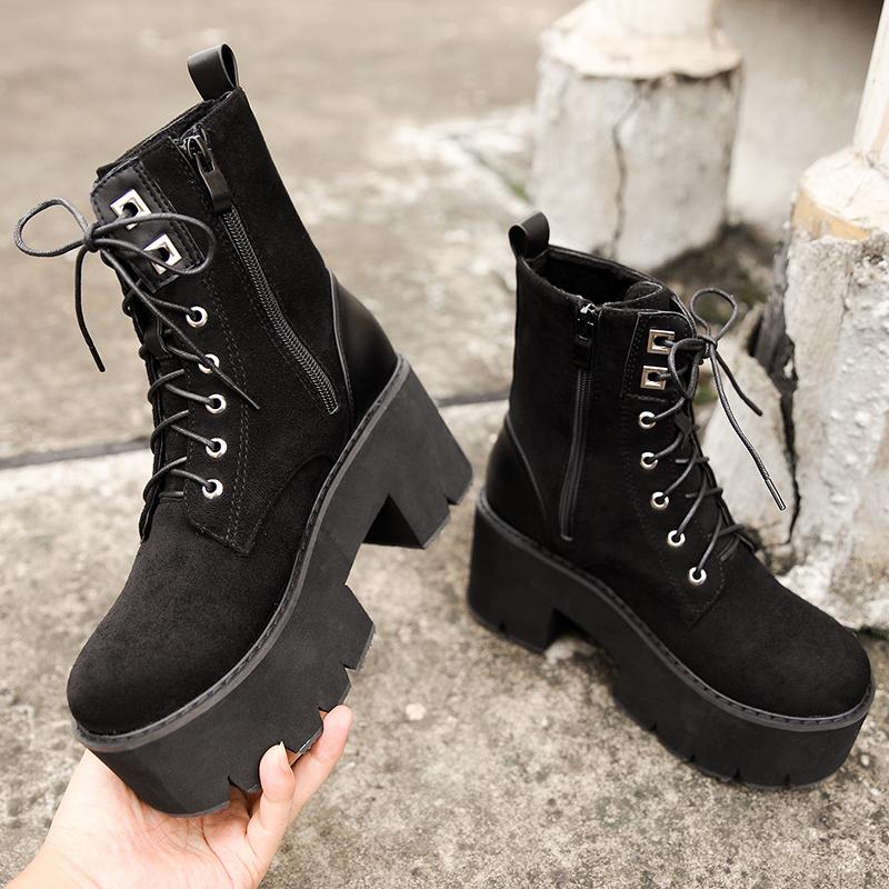 Boussac Black Punk Rivets Motorcycle Boots Women Buckle Decoration Platform Boots Women Chunky Heel Ankle for
Boussac Black Punk Rivets Motorcycle Boots Women Buckle Decoration Platform Boots Women Chunky Heel Ankle for