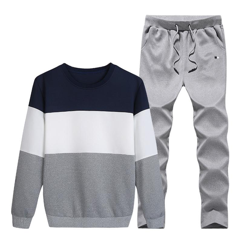 Winter Round Neck Long-sleeved Men's Sweater Suit Fashion Stitching Lace-up Casual Sports Men's Clothes Suit 2021#g30, Blue
Winter Round Neck Long-sleeved Men's Sweater Suit Fashion Stitching Lace-up Casual Sports Men's Clothes Suit 2021#g30, Blue