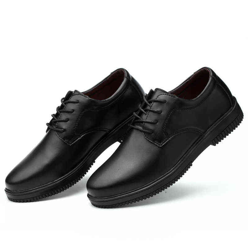 Chef Waiter Shoes el and Restaurant Kitchen Shoe Soft Work Non-slip Flat Black Oil Proof Waterproof Wearable 211222