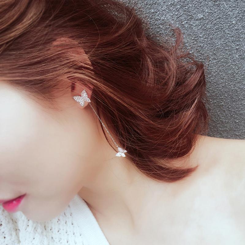 Gorgeous 925 Sterling Silver Butterfly Chain Earrings With Zircon Earrings For Girlfriend's Birthday Gift Shiny Jewelry
Gorgeous 925 Sterling Silver Butterfly Chain Earrings With Zircon Earrings For Girlfriend's Birthday Gift Shiny Jewelry