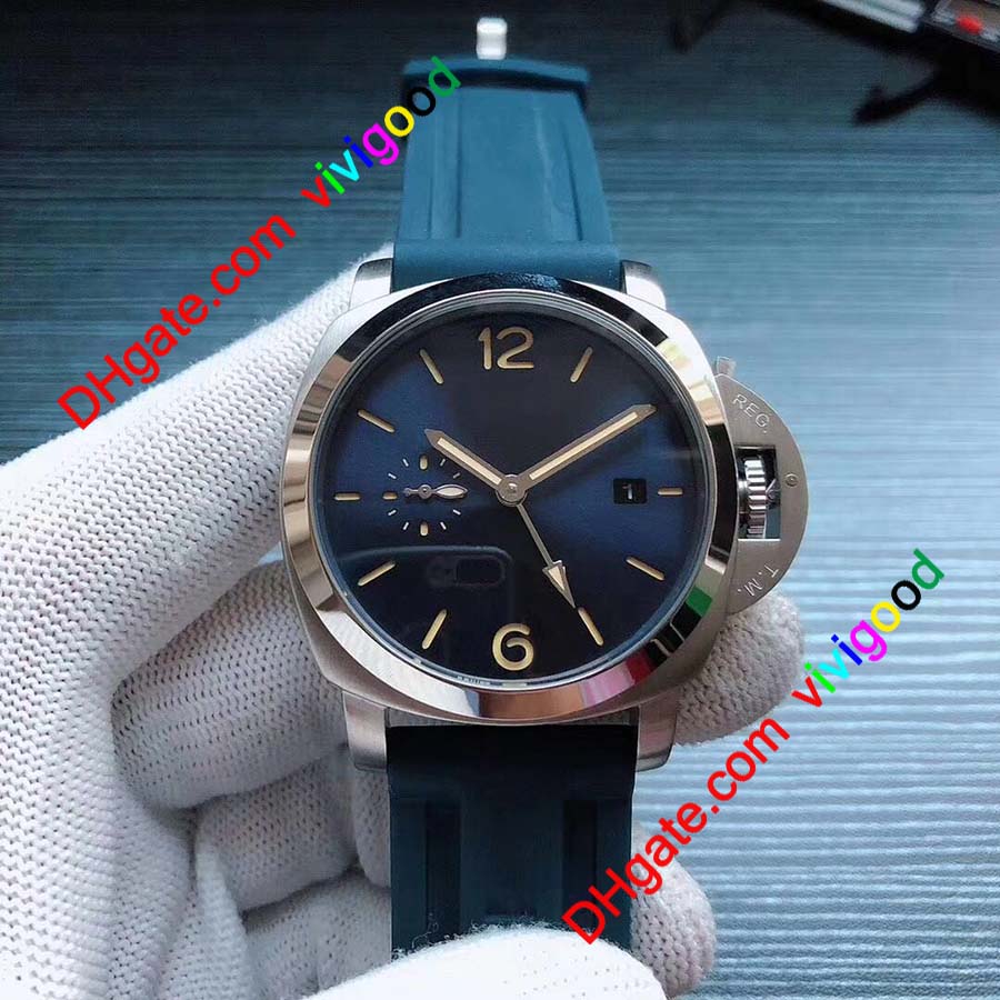 Hight quality Men's Mechanical PAM Watch 44mm classic continuation of the blue dial design leather strap
Hight quality Men's Mechanical PAM Watch 44mm classic continuation of the blue dial design leather strap