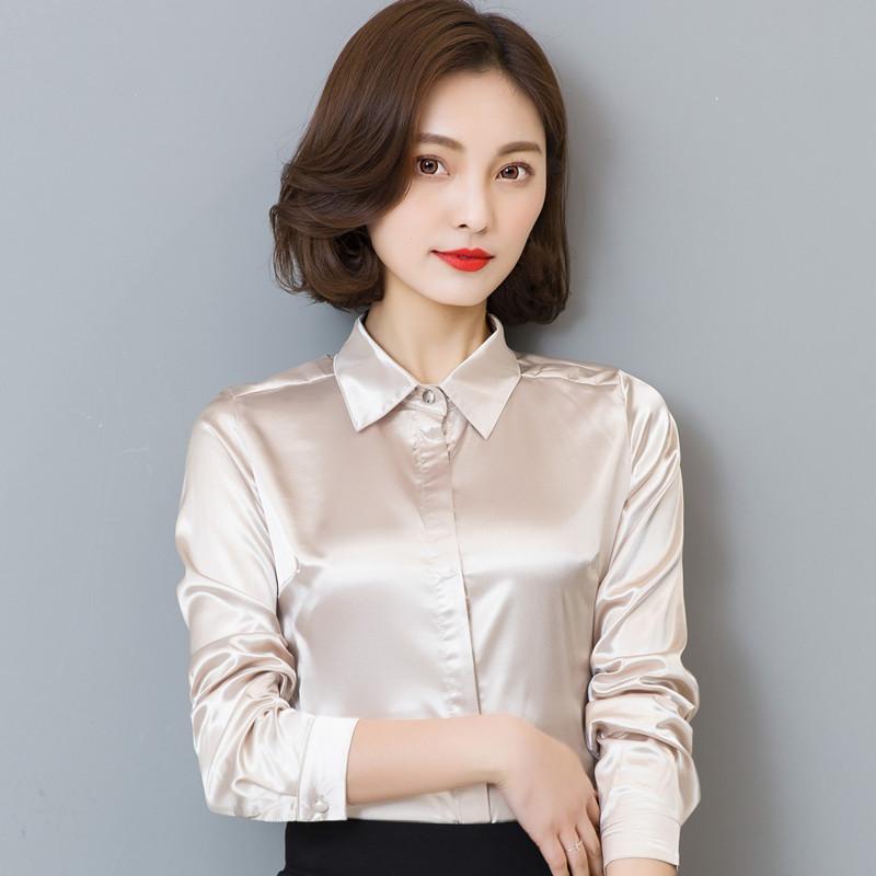 Women Satin Silk Blouse And Shirt Spring Autumn Long Sleeve Elegant Female Office Shirt White Blue Black Lady Tops Plus Size 3XL
Women Satin Silk Blouse And Shirt Spring Autumn Long Sleeve Elegant Female Office Shirt White Blue Black Lady Tops Plus Size 3XL