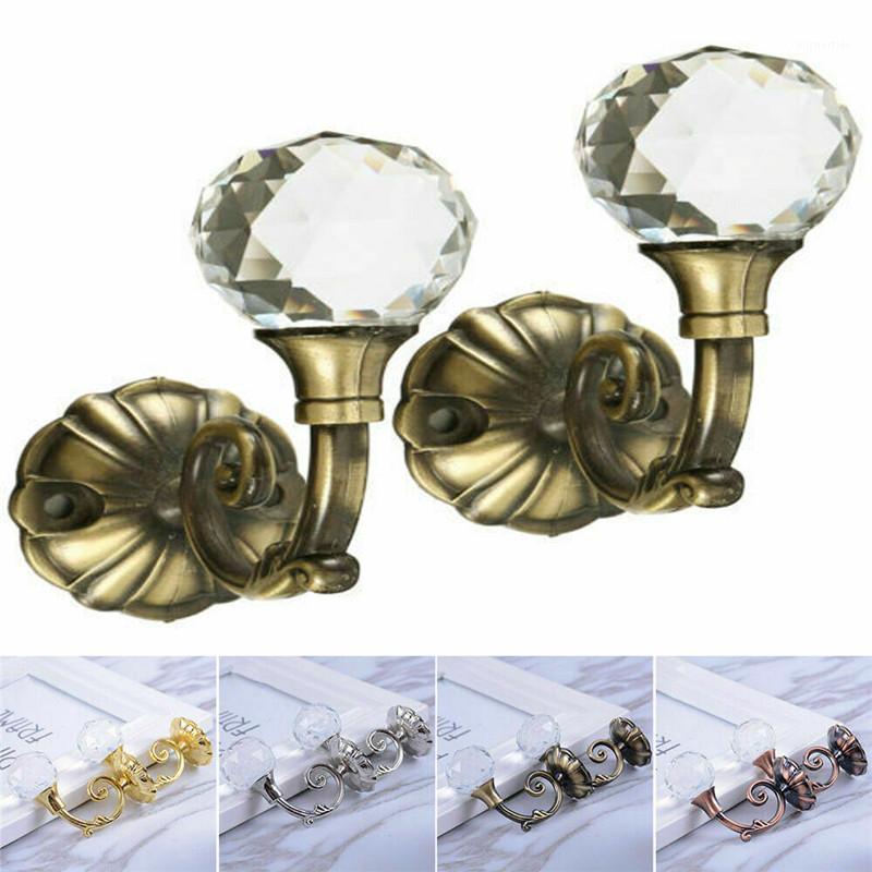 2PCS Metal Crystal Ball Curtain Tie Backs Door Wall Tassel Hooks Holder Hanger1
